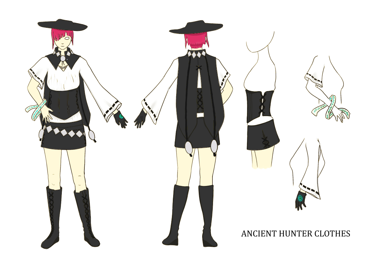 Ancient female hunter clothes.