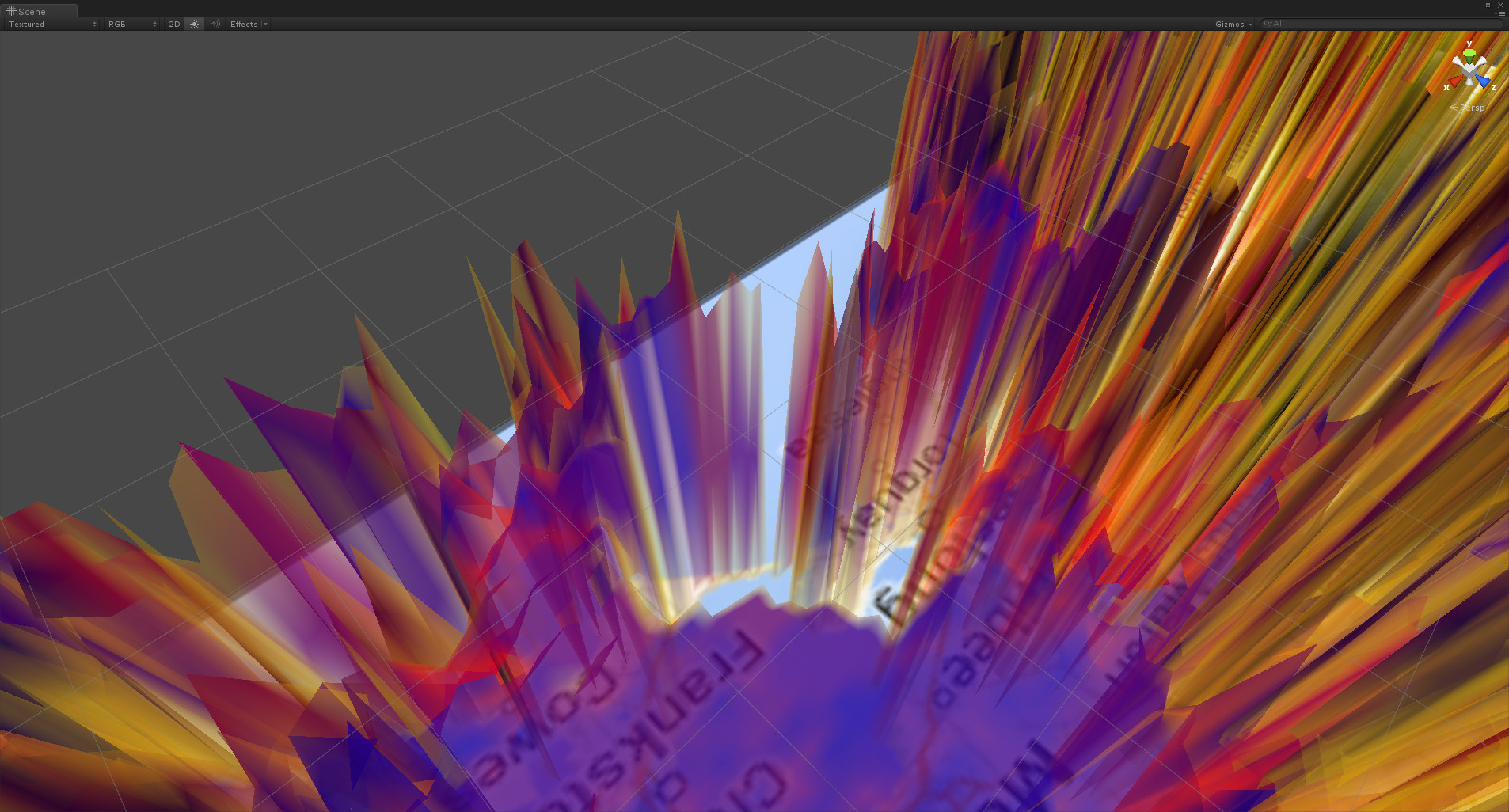 Data visualisation using a Unity terrain with colours.